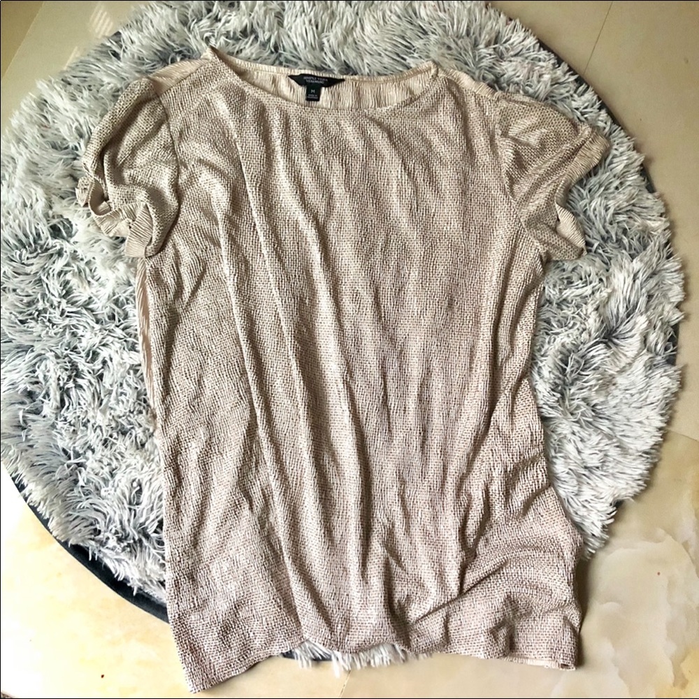 Simply Vera Wang flowing gold tunic blouse